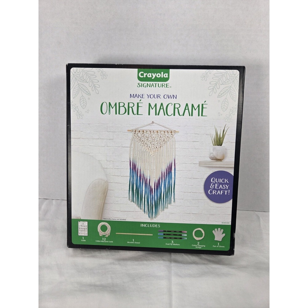 Crayola Signature Ombre Macrame Make Your Own Wall Art Craft Kit